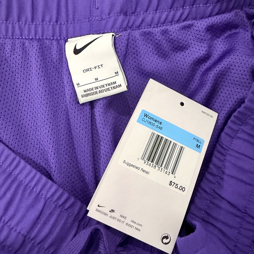 NEW Nike Womens Dri-FIT Football Training Pants Purple Snap Cuffs Size M - Picture 6 of 9